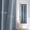 imageNICETOWN Linen Door Curtain for Windows 100 Blackout French Door Curtains for Privacy Thermal Insulated Window Covering for Bedroom Living Room Stone Blue 30quot W x 72quot L 1 PanelStone Blue