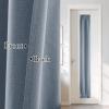 imageNICETOWN Linen Door Curtain for Windows 100 Blackout French Door Curtains for Privacy Thermal Insulated Window Covering for Bedroom Living Room Stone Blue 30quot W x 72quot L 1 PanelStone Blue