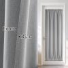 imageNICETOWN Linen Door Curtain for Windows 100 Blackout French Door Curtains for Privacy Thermal Insulated Window Covering for Bedroom Living Room Stone Blue 30quot W x 72quot L 1 PanelDove Grey