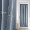imageNICETOWN Linen Door Curtain for Windows 100 Blackout French Door Curtains for Privacy Thermal Insulated Window Covering for Bedroom Living Room Stone Blue 30quot W x 72quot L 1 PanelStone Blue
