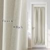 imageNICETOWN Linen Door Curtain for Windows 100 Blackout French Door Curtains for Privacy Thermal Insulated Window Covering for Bedroom Living Room Stone Blue 30quot W x 72quot L 1 PanelLight Beige