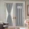 imageNICETOWN Linen Door Curtain for Windows 100 Blackout French Door Curtains for Privacy Thermal Insulated Window Covering for Bedroom Living Room Stone Blue 30quot W x 72quot L 1 PanelDove Grey