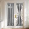 imageNICETOWN Linen Door Curtain for Windows 100 Blackout French Door Curtains for Privacy Thermal Insulated Window Covering for Bedroom Living Room Stone Blue 30quot W x 72quot L 1 PanelDove Grey