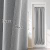 imageNICETOWN Linen Door Curtain for Windows 100 Blackout French Door Curtains for Privacy Thermal Insulated Window Covering for Bedroom Living Room Stone Blue 30quot W x 72quot L 1 PanelDove Grey