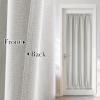 imageNICETOWN Linen Door Curtain for Windows 100 Blackout French Door Curtains for Privacy Thermal Insulated Window Covering for Bedroom Living Room Stone Blue 30quot W x 72quot L 1 PanelGreyish White