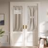 imageNICETOWN Linen Door Curtain for Windows 100 Blackout French Door Curtains for Privacy Thermal Insulated Window Covering for Bedroom Living Room Stone Blue 30quot W x 72quot L 1 PanelSand
