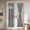 imageNICETOWN Linen Door Curtain for Windows 100 Blackout French Door Curtains for Privacy Thermal Insulated Window Covering for Bedroom Living Room Stone Blue 30quot W x 72quot L 1 PanelGrey
