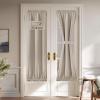 imageNICETOWN Linen Door Curtain for Windows 100 Blackout French Door Curtains for Privacy Thermal Insulated Window Covering for Bedroom Living Room Stone Blue 30quot W x 72quot L 1 PanelSand