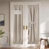 imageNICETOWN Linen Door Curtain for Windows 100 Blackout French Door Curtains for Privacy Thermal Insulated Window Covering for Bedroom Living Room Stone Blue 30quot W x 72quot L 1 PanelSand