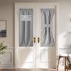 imageNICETOWN Linen Door Curtain for Windows 100 Blackout French Door Curtains for Privacy Thermal Insulated Window Covering for Bedroom Living Room Stone Blue 30quot W x 72quot L 1 PanelDove Grey