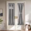 imageNICETOWN Linen Door Curtain for Windows 100 Blackout French Door Curtains for Privacy Thermal Insulated Window Covering for Bedroom Living Room Stone Blue 30quot W x 72quot L 1 PanelGrey