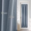 imageNICETOWN Linen Door Curtain for Windows 100 Blackout French Door Curtains for Privacy Thermal Insulated Window Covering for Bedroom Living Room Stone Blue 30quot W x 72quot L 1 PanelStone Blue