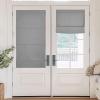 imageNICETOWN No Drill Roman Shadeo No Tools Door Blinds for Side Door Privacy Thermal Insulation Magnetic Window Curtains for French Front 1 Panel 22quot W x 64quot L Biscotti BeigeSilver Grey