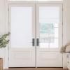 imageNICETOWN No Drill Roman Shadeo No Tools Door Blinds for Side Door Privacy Thermal Insulation Magnetic Window Curtains for French Front 1 Panel 22quot W x 64quot L Biscotti BeigePure White