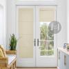 imageNICETOWN No Drill Roman Shadeo No Tools Door Blinds for Side Door Privacy Thermal Insulation Magnetic Window Curtains for French Front 1 Panel 22quot W x 64quot L Biscotti BeigeLight Beige