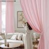 imageNICETOWN NonSeeThrough Sage Green Sheer Curtains for Bedroom Privacy Rod Pocket ampamp Back Tab Light Filtering Window Treatments for Living Room W52 x L84 2 PanelsPink