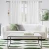 imageNICETOWN NonSeeThrough Sage Green Sheer Curtains for Bedroom Privacy Rod Pocket ampamp Back Tab Light Filtering Window Treatments for Living Room W52 x L84 2 PanelsOff White