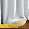 imageNICETOWN Patio Door Curtain Room Darkening Drapes Grommet Light ampamp Heat Blocking Room Divider Curtain Panel Window Drape for BedroomLiving Room Greyish White W80 x L90 1 Panel