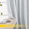 imageNICETOWN Patio Door Curtain Room Darkening Drapes Grommet Light ampamp Heat Blocking Room Divider Curtain Panel Window Drape for BedroomLiving Room Greyish White W80 x L90 1 Panel