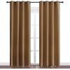 imageNICETOWN Sleek Blackout Curtains 86 inches Length for Small Windows Noise Reducing and Block Draft Panels for Door Doorway Laundry Office Luxury Decor Theme 2 Panels Gold Brown W55 x L86 Inch