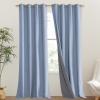imageNICETOWN Stone Blue Vintage Linen 100 Blackout Curtains for Living Room Thermal Insulated Curtains 95quot Long Noise Reducing Window Treatment Drapes for Bedroom 52quot Wide Per Panel Set of 2