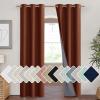 imageNICETOWN 100 Absolutely Blackout Linen Curtains with Thermal Insulated Liner 42quot Wide 2 Panels 90quot Long Drapes Grommet Retro Burnt Orange Linen Curtains Vertical Drapes Privacy for Bedroom
