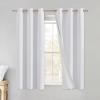 imageNICETOWN 100 Absolutely Blackout Linen Curtains with Thermal Insulated White Liner White 42 inches Wide 45 inches Length Energy Saving Curtains for Cupboard 2 Panels Set Vertical Blinds