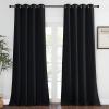imageNICETOWN Black Blackout Curtain 108 inches Long  Grommet Chic Thermal Insulated Solid Blackout Curtain Drape for Living RoomBedroom W52 x L108 1 Panel