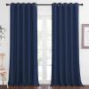 imageNICETOWN Blackout 110 inch Sliding Door Curtain Grommet Thermal Insulated Room Darkening Window Treatment Divider for BedroomLiving Room Navy W66 x L110 1 Panel