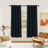 imageNICETOWN Blackout Black Curtain 72 inches Long Grommet Thermal Insulated Window Treatment Light ampamp Sound Blocking Drape for Living RoomBedroom W46 x L72 1 Panel