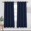 imageNICETOWN Blackout Curtain Panel 72  Window Treatment Energy Saving Thermal Insulated Solid Grommet Blackout Drape for Living Room Navy 1 Panel 52 by 72inch