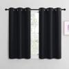 imageNICETOWN Blackout Curtain Panels for Bedroom Black 2 Panels W29 x L36inch Thermal Insulated Grommet Top Blackout Draperies and Drapes for Basement