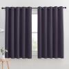 imageNICETOWN Blackout Curtain Panels for Bedroom Greyish Purple 2 Panels W70 x L63inch Grey Thermal Insulated Grommet Top Blackout Draperies and Drapes for Basement