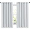imageNICETOWN Blackout Curtains Panels for Bedroom 2 Panels 66 x 60 Inch Greyish White 3 Pass Microfiber Noise Reducing Thermal Insulated Solid Ring Top Blackout Window Drapes