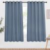 imageNICETOWN Blackout Drapery Door Curtain for Bedroom  Grommet Window Treatment Thermal Insulated Solid Vertical Drape for Doorway Stone Blue 1 Piece 66 by 66 Inch