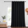 imageNICETOWN Blackout Patio Curtain Extra Wide and Long W100 x L120 Grommet Top Solid Panels Room Darkening Blind Thermal Insulated for Living RoomSliding Glass Door 1 Panel Black