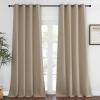imageNICETOWN Blackout Room Darkening Window Curtain  Thermal Insulated Solid Grommet Blackout Patio Door CurtainDrape for Living Room Taupe 1 Panel 52 by 95inch