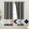 imageNICETOWN Grizzle Gray Vintage Linen 100 Blackout Curtains for Dining Room Thermal Insulated Curtains 45quot Long Noise Reducing Window Treatment Drapes for Kitchen 42quot Wide Per Panel Set of 2