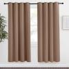 imageNICETOWN Grommet Top Blackout Curtain Panel 55 inches Wide by 78 inches Long 1 Piece Cappuccino Color Thermal Insulated Room Darkening Drape for VillaApartmentRental Room