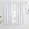 imageNICETOWN Insulated Room Darkening Curtain Panels  Greyish White Color W34 x L48 2 Pieces Room Darkening Window Treatment Drape Panel