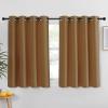 imageNICETOWN Kitchen Short Blackout Curtain and Drape  Thermal Insulated Solid Grommet Blackout Panel for Patio Bedroom Living Room Single Panel 52 inches by 45 inches Gold Brown