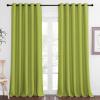 imageNICETOWN Patio Blackout Curtain Panels  Extra Wide Sliding Door Thermal Insulated Drape Privacy Room Divider Curtain for Bedroom Office Fresh Green 66 x 118 Inch Long