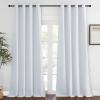imageNICETOWN Room Darkening Long Curtain  52 inches W x 108 inches Greyish White 1Pack Home Fashion Ring Top Thermal Insulated Window Treatment Drape for Nursery