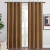imageNICETOWN Sleek Blackout Curtains 86 inches Length for Small Windows Noise Reducing and Block Draft Panels for Door Doorway Laundry Office Luxury Decor Theme 2 Panels Gold Brown W55 x L86 Inch