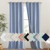 imageNICETOWN Stone Blue Vintage Linen 100 Blackout Curtains for Living Room Thermal Insulated Curtains 95quot Long Noise Reducing Window Treatment Drapes for Bedroom 52quot Wide Per Panel Set of 2