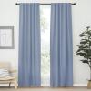 imageNICETOWN Vertical Blinds Window Curtain Panels  Vintage Blue Color 42 by 84 Inches Set of 2 Energy Saving Rod Pocket and Back Tab Blackout Curtains for Nursery loft Cafe Laundry