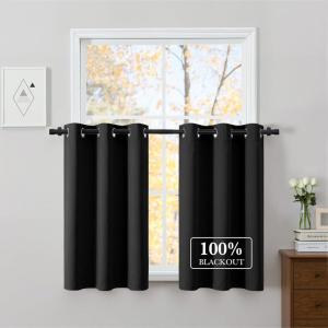 imageNICETOWN 100 Blackout Curtains 90 Inch Length for Bedroom Privacy Thermal Insulated Grommet Room Darkening Window Drapes for Living Room 2 Panels Stone Blue 52 x 90 InchBlack