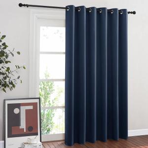 imageNICETOWN Bedroom Window Blackout Curtain Panel  Thermal Insulated Blackout DrapeDrapery for Loft Guestroom Navy 1 Panel 80 x 84 inch