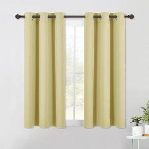 imageNICETOWN Blackout Curtains ampamp Drapes for Bedroom Paler Yellow W34 x L40 Set of 2 Triple Weave Grommet Top Thermal Insulated Light Blocking Panels for BathroomLiving Room