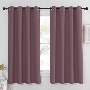 imageNICETOWN Blackout Dry Rose Curtain 63 inches Long for Girls Room  Grommet Thermal Insulated Room Darkening Window Treatment Privacy Drapes for BedroomLiving Room 1 Piece W52 x L63